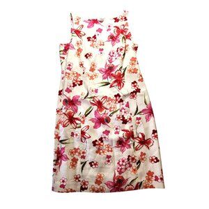 Shift dress sleeveless Jones New York Floral Size 12 office fairycore vacation